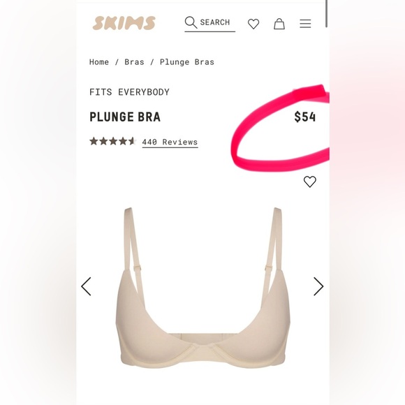 SKIMS FITS EVERYBODY SCOOP PLUNGE BRA | COLOR: Sand | NEW/NWT!!🤎💗 - Picture 6 of 8